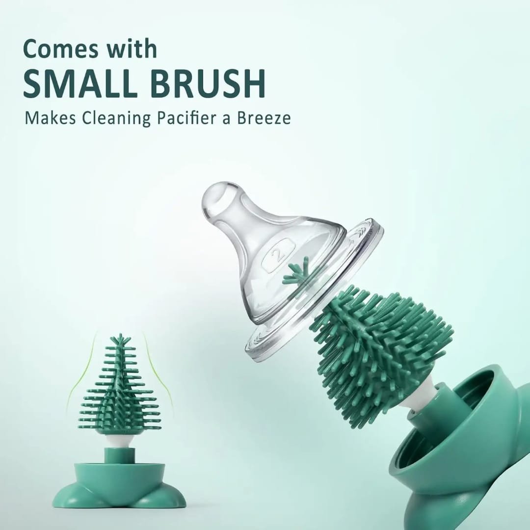 360° Silicone Baby Bottle Cleaning Brush Set | BPA-Free Bottle & Nipple Cleaner with Straw Brush