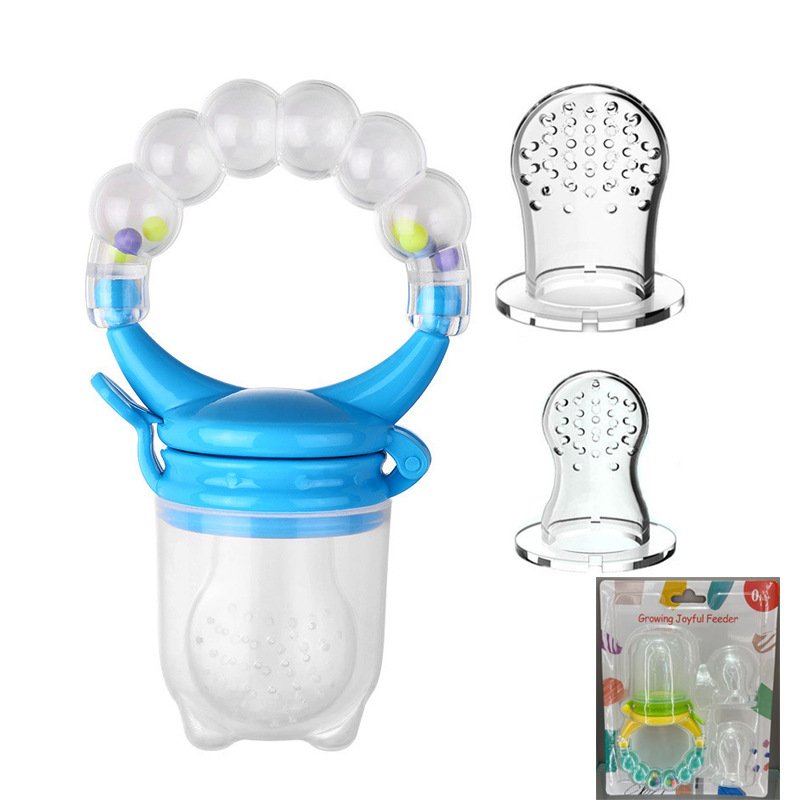 Baby Fresh Fruit Feeder Pacifier with Rattle Teether | BPA-Free Silicone Infant Feeding & Teething Soother